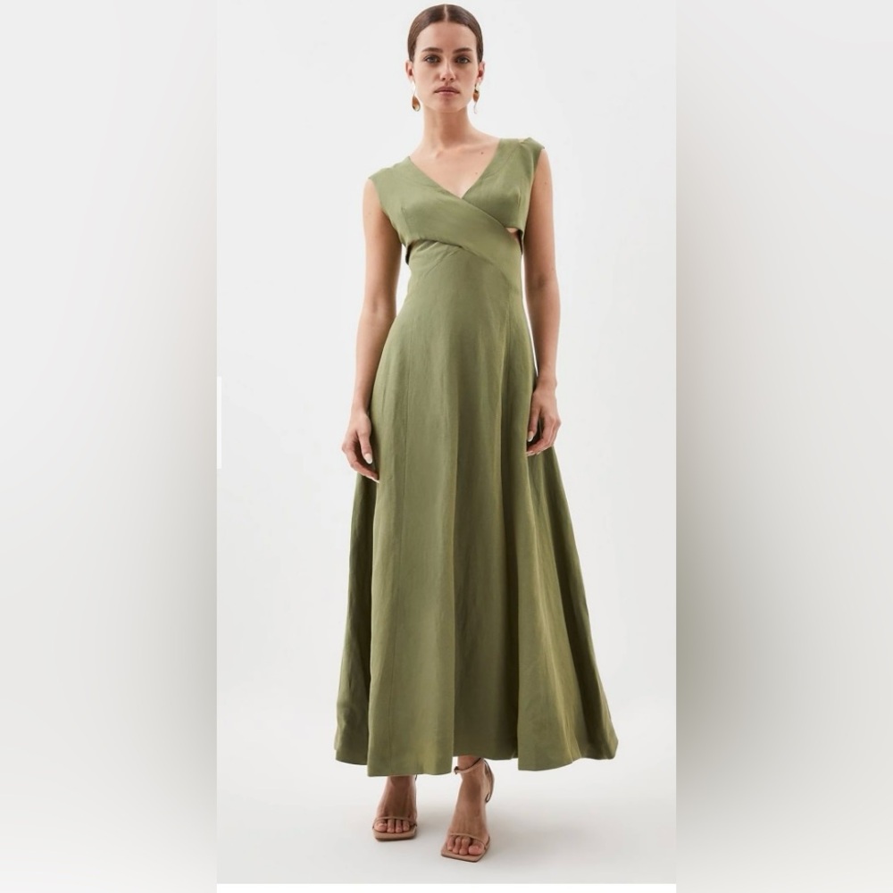 Karen Millen Olive Green Maxi Dress